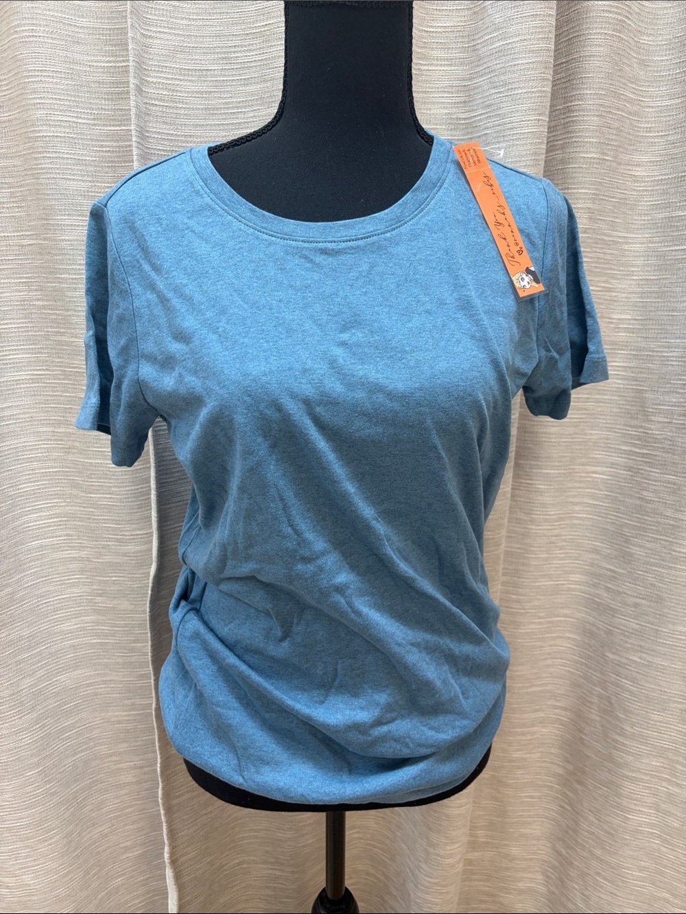 Eddie Bauer Women's Heather Blue Crewneck Short Sleeve Tee